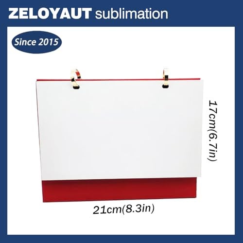 Zeloyaut DIY Sublimation Blank Desk Calendar - 14-Page Customizable Tear-Off Calendar (8.3"x6.7") for Heat Press, Photo Gifts & Office Decor (white) - Image 2