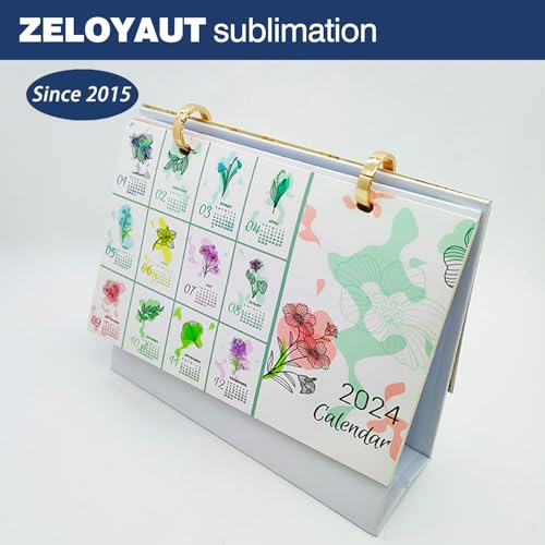 Zeloyaut DIY Sublimation Blank Desk Calendar - 14-Page Customizable Tear-Off Calendar (8.3"x6.7") for Heat Press, Photo Gifts & Office Decor (white) - Image 5