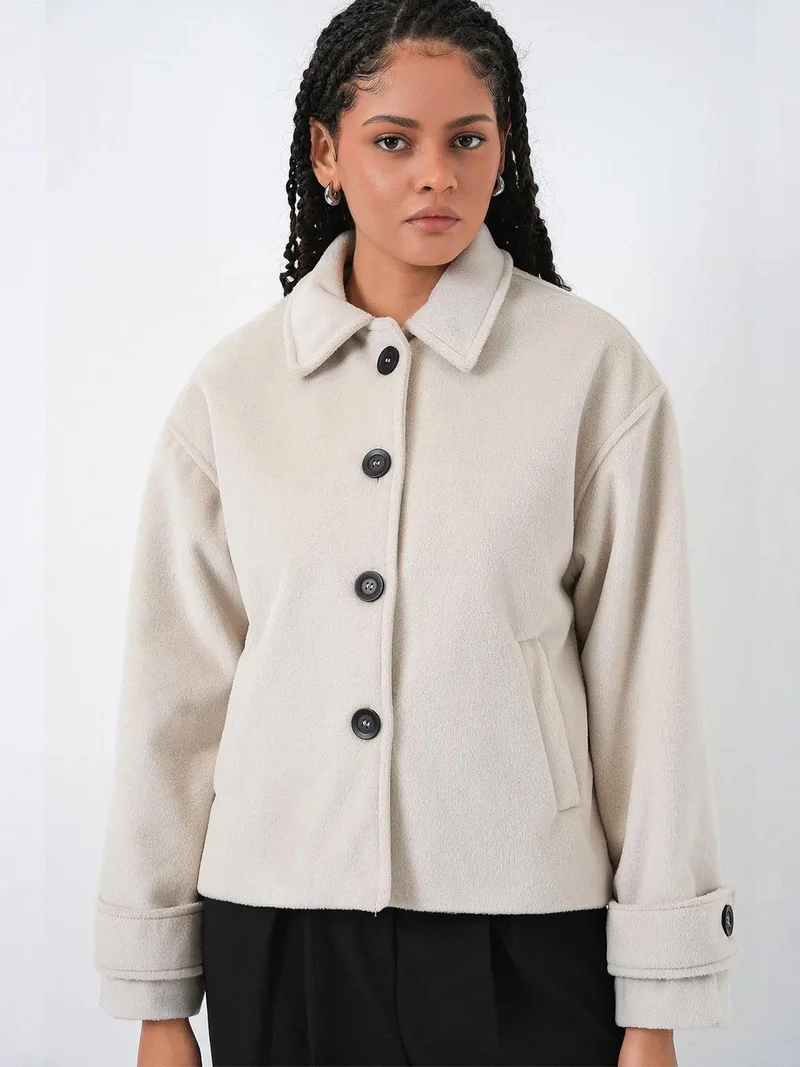 BIG DART BDART Soft Textured Buttoned Jacket with Pockets