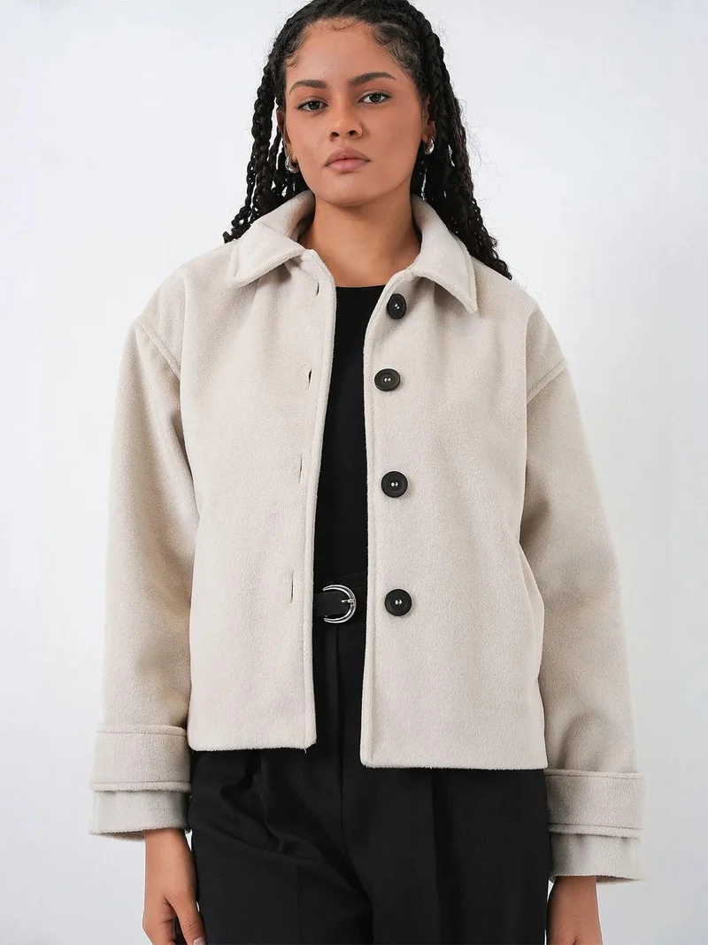 BIG DART BDART Soft Textured Buttoned Jacket with Pockets