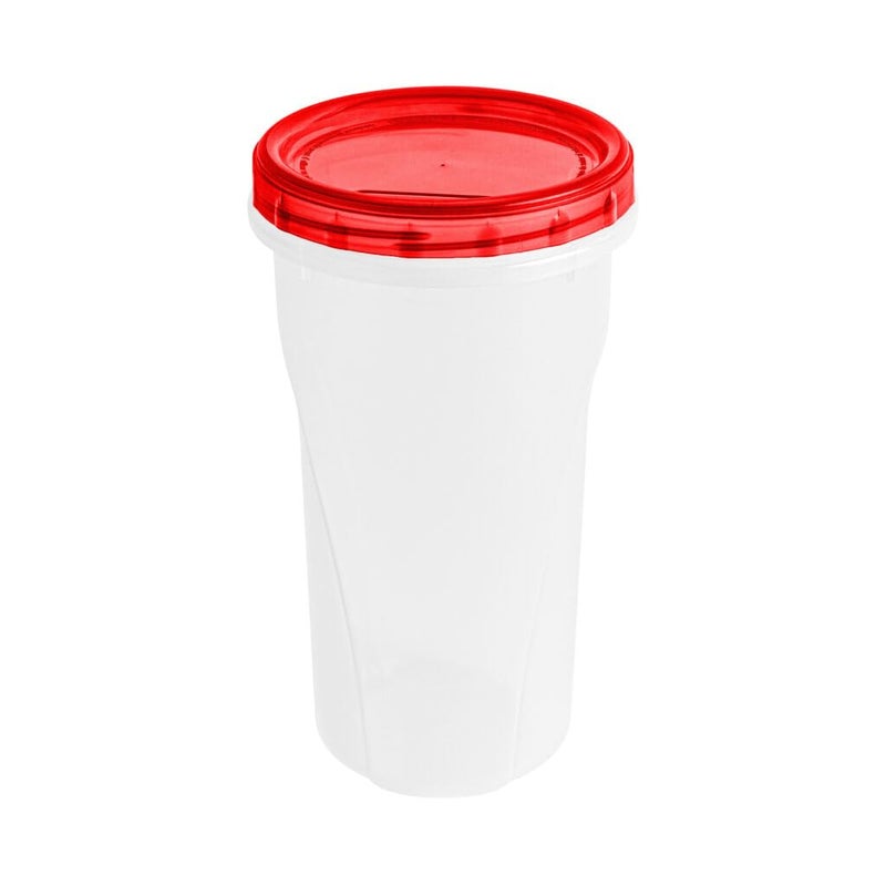48 Oz Red 4 Pk Large Deli Food Storage Screw And Seal Containers 48 Oz Stackable Reusable Mirowave Dishwasher Safe Quality Plastic Twist Cap Canisters 4 Pack