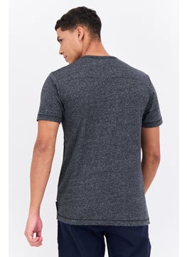 French Connection Men Crew Neck Short Sleeve Heather T-Shirt, Dark Grey  - Image 3