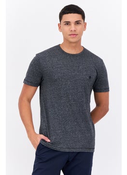 French Connection Men Crew Neck Short Sleeve Heather T-Shirt, Dark Grey  - Image 1
