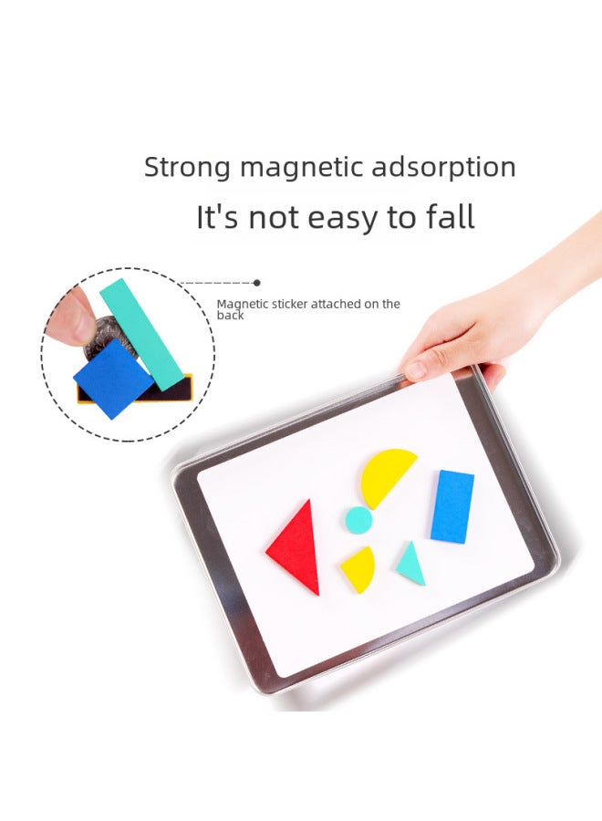 أحجية مغناطيسية خشبية ذكية، ألغاز هندسية كرتونية إبداعية، مكعبات بناء معرفية، ألعاب تطوير الذكاء للتعليم المبكر - اللون: منشار هندسي إبداعي - Image 4