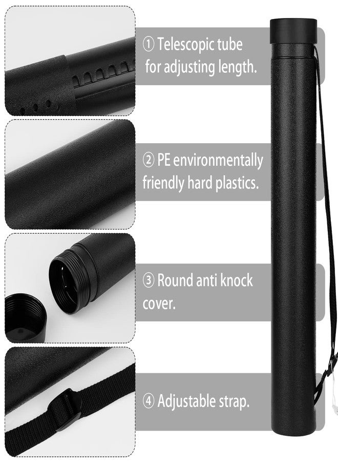 DEWEL Poster Tubes with Strap, Poster Documents Storage Tube, Extendable Tube for Blueprint Holder, Art Storage Drafting Transport Tube, Expands from 22 to 34 inches, Black/Brown 3 Packs - Image 4