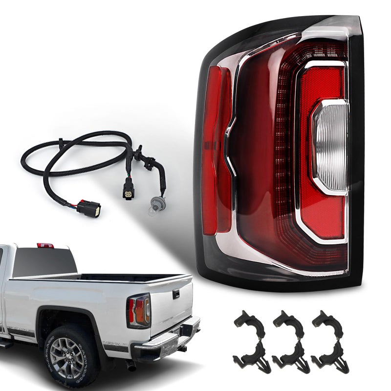KNSPEC LED Tail Lights Compatible with 2016 2017 2018 GMC Sierra 1500GMC Sierra 1500 Denali Left Driver Side Rear Lamp Brake Taillights Assembly