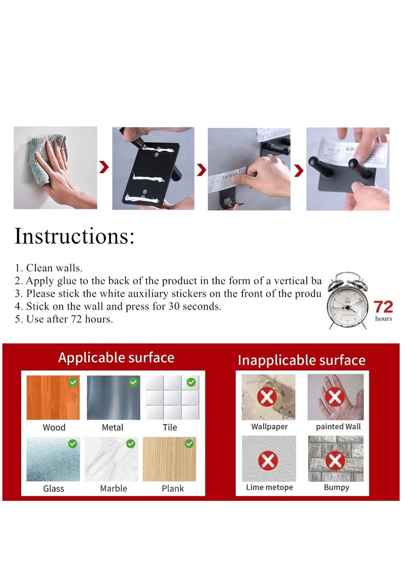 KASTWAVE Hair Dryer Holder Adhesive Blow Dryer Rack for Wall Stick on Aluminum Alloy Multi Functional Hair Dryer Rack - Image 3