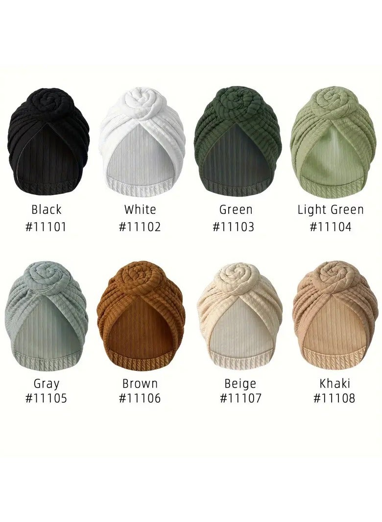 روزينو منقوش عمامة عقدة عمامة خمر لون صلب رأس ملف قبعة كلاسيكية حجاب رمضان غطاء علاج كيميائي للنساء - Image 4