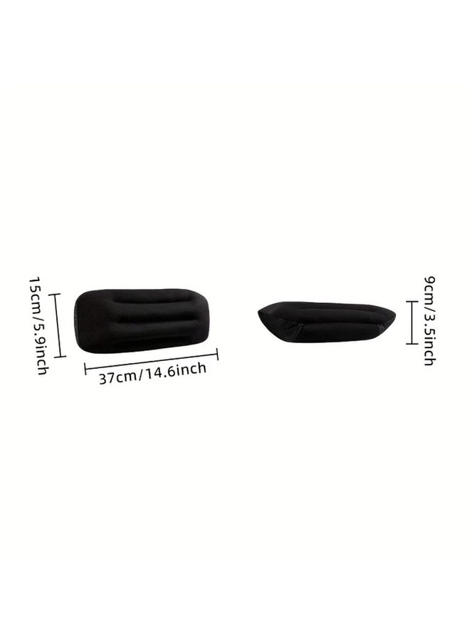 Car Seat Cushion With Removable Washable Lumbar Support Black Ergonomic Office And Vehicle Backrest Durable Polyester Fabric Comfortable Universal Fit Design Accessory - Image 2