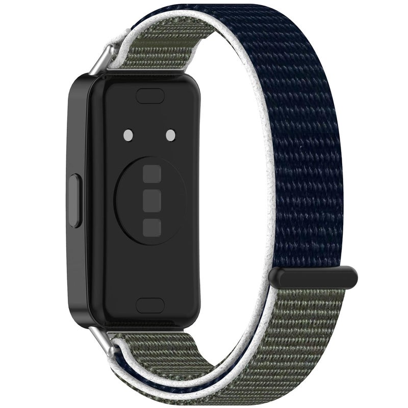 erorex For Huawei Band 10 / 10 Nfc Nylon Hook And Loop Fastener Watch Band With 3D Curved Film(Grey Blue) - Image 3