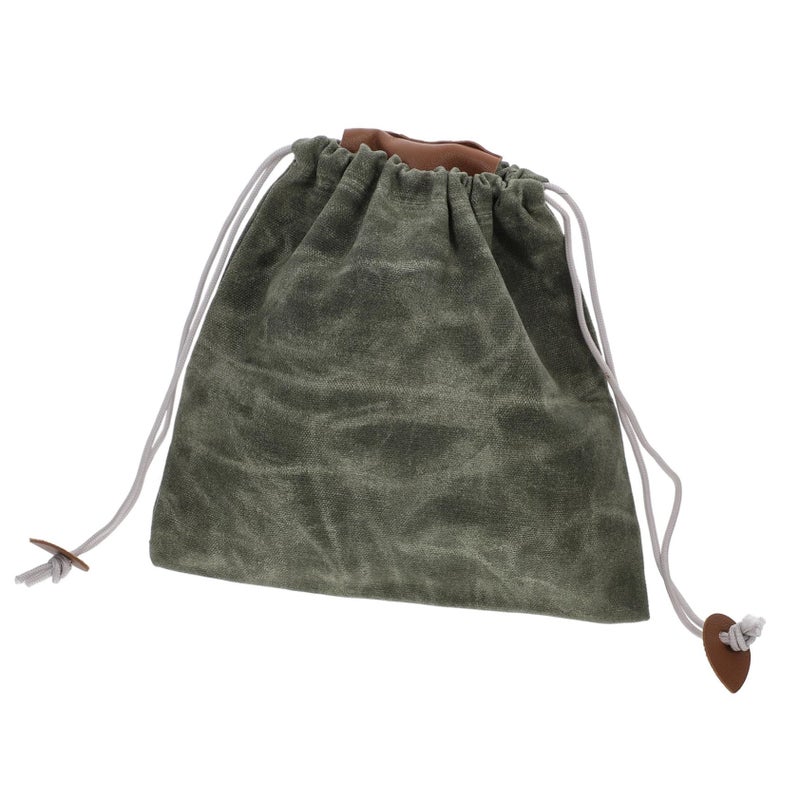 Olive Green Foldable Canvas Foraging Bag for Outdoor Mushroom Picking - Image 2