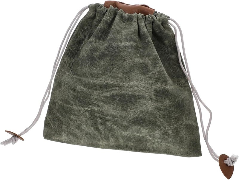 Olive Green Foldable Canvas Foraging Bag for Outdoor Mushroom Picking - Image 1
