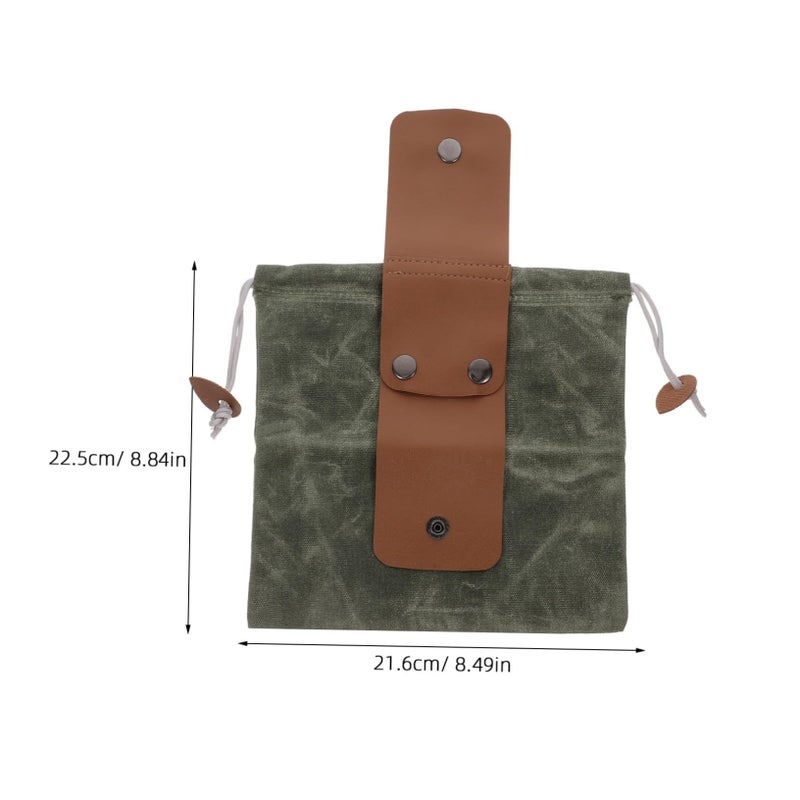 Olive Green Foldable Canvas Foraging Bag for Outdoor Mushroom Picking - Image 4
