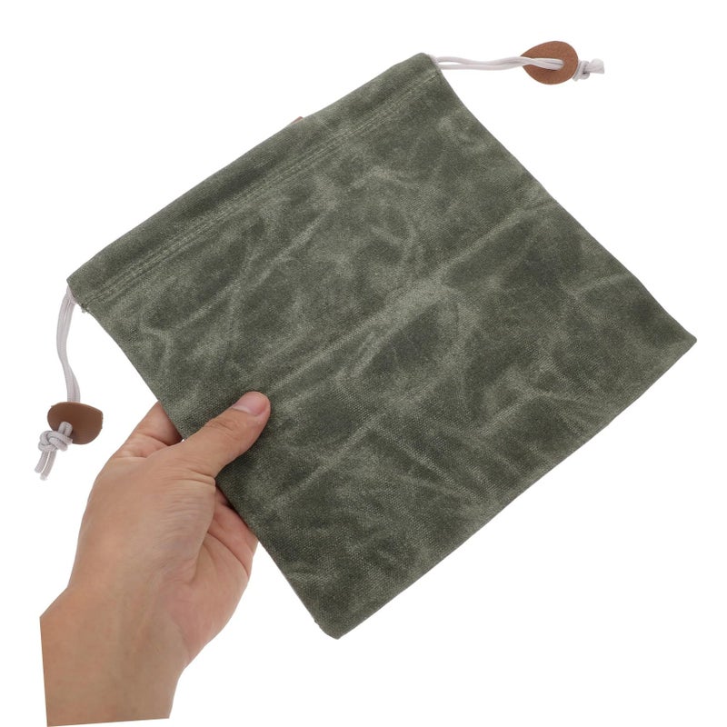 Olive Green Foldable Canvas Foraging Bag for Outdoor Mushroom Picking - Image 5