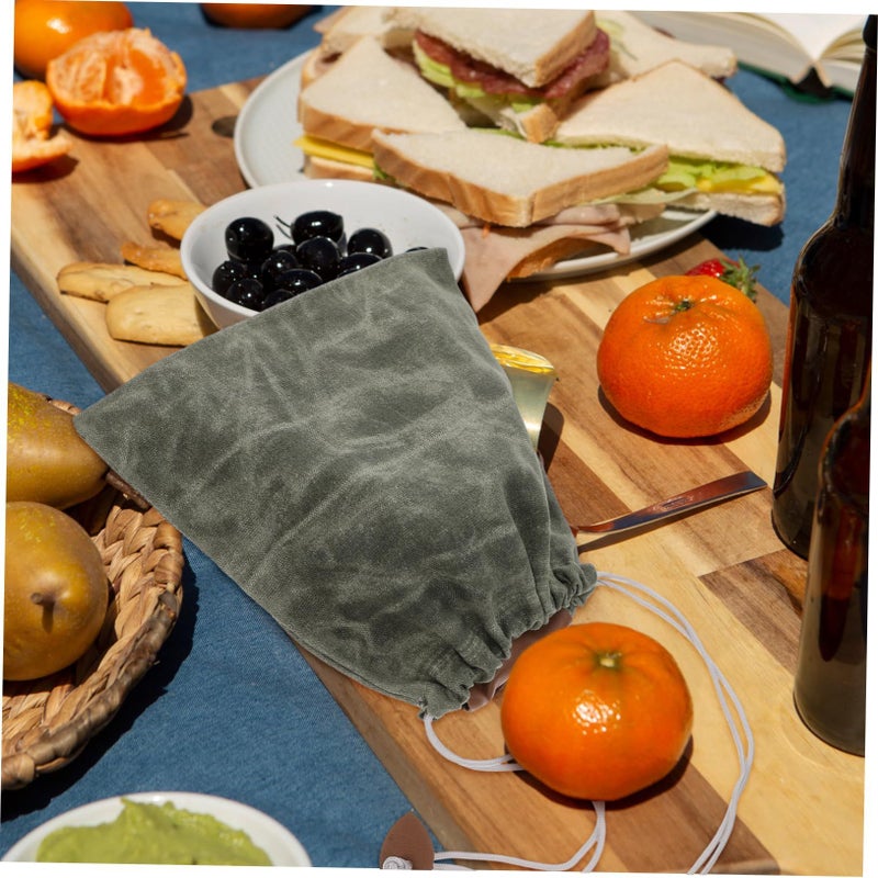Olive Green Foldable Canvas Foraging Bag for Outdoor Mushroom Picking - Image 3