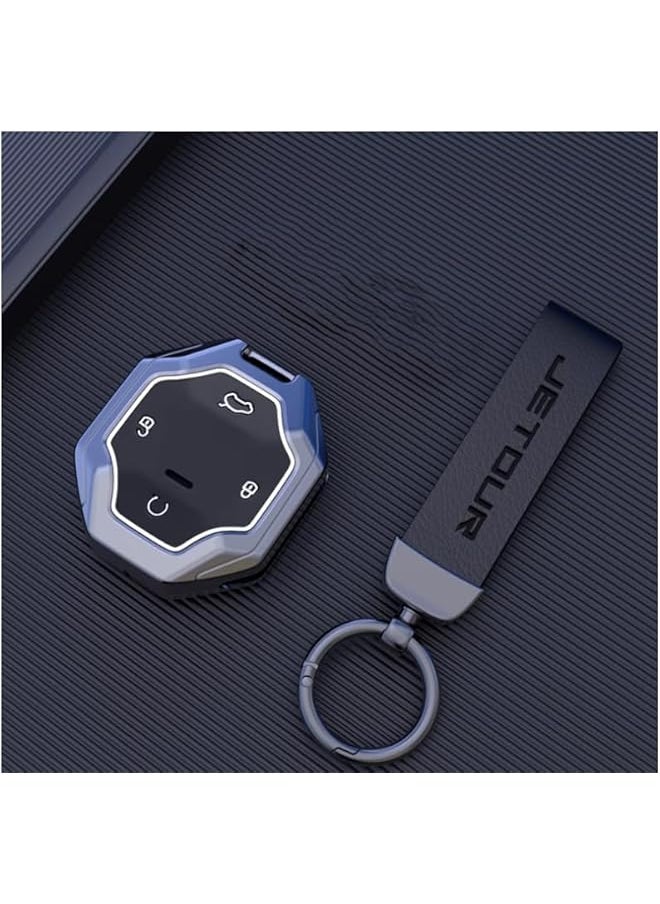 Starwell Key Fob Protectors Compatible with Jetour Traveller T2 ， JT T2 Accessories & Key Case ， Alloy Key Wraps Encase Car Keys in Durable Style （Black）  - Image 1