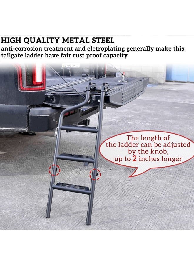 POKIAUTO Universal Foldable and 360° Rotatable Tailgate Ladder for Pickup Truck, Quick Use, Heavy Duty 42" Folding Tailgate Step Ladder with Lock Device Fit for Pickup Truck Accessories - Image 5