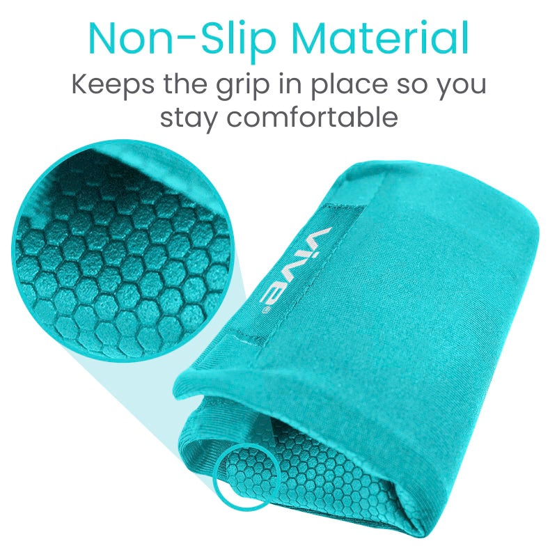 Vive Walker Handle Cushions - Padded Hand Covers - Soft Padding Medical Accessories for Folding Rolling Wheelchair, Rollator Handle, Senior, Elderly Grippers - Foam Crutch Pads Grips - Mobility Aid (Teal) - Image 5
