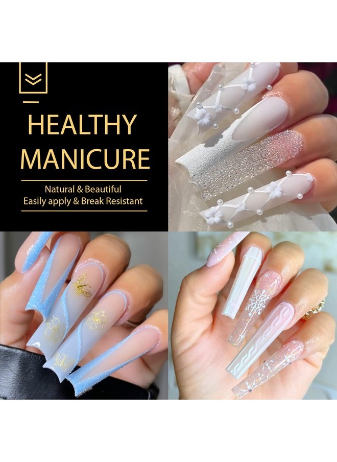 UNA GELLA UNA GELLA Extra Long Tapered Sqaure Nail Tips, Pre-buffed 240Pcs Square Gel Tips No C Curve XXL Long Square Gel Nail Tips Full Cover Straight Nail Tips for Nails Extension Home DIY Salon 12 Sizes  - Image 2