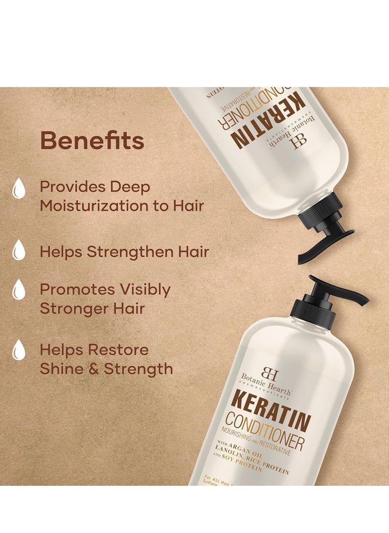 Botanic Hearth Botanic Hearth Keratin Conditioner with Argan Oil - Sulfate-Free Hair Treatment for All Hair Types, Normal, Dry or Damaged, Color Treated - 16 fl oz  - Image 2
