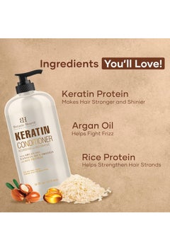 Botanic Hearth Botanic Hearth Keratin Conditioner with Argan Oil - Sulfate-Free Hair Treatment for All Hair Types, Normal, Dry or Damaged, Color Treated - 16 fl oz  - Image 3