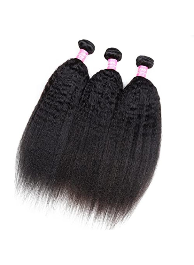 Odir Kinky Straight Bundles Human Hair 18 20 22 Inch Unprocessed 9A Brazilian Yaki Straight Virgin Hair 3 Bundles Remy Hair Extensions Natural Color - Image 4