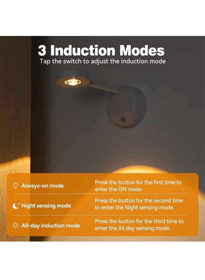 DAREU LED Motion Sensor Night Light – Rechargeable Wall Sconce with Motion Detection, 3 Color Temperatures, Dimmable Brightness, 360° Rotating Wireless Light - Image 5