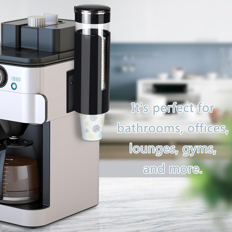 Wall-mounted Cup taker (suitable for 4-7 oz disposable paper/plastic cup) Black, suitable for bathroom, office, pantry, gym - Image 4