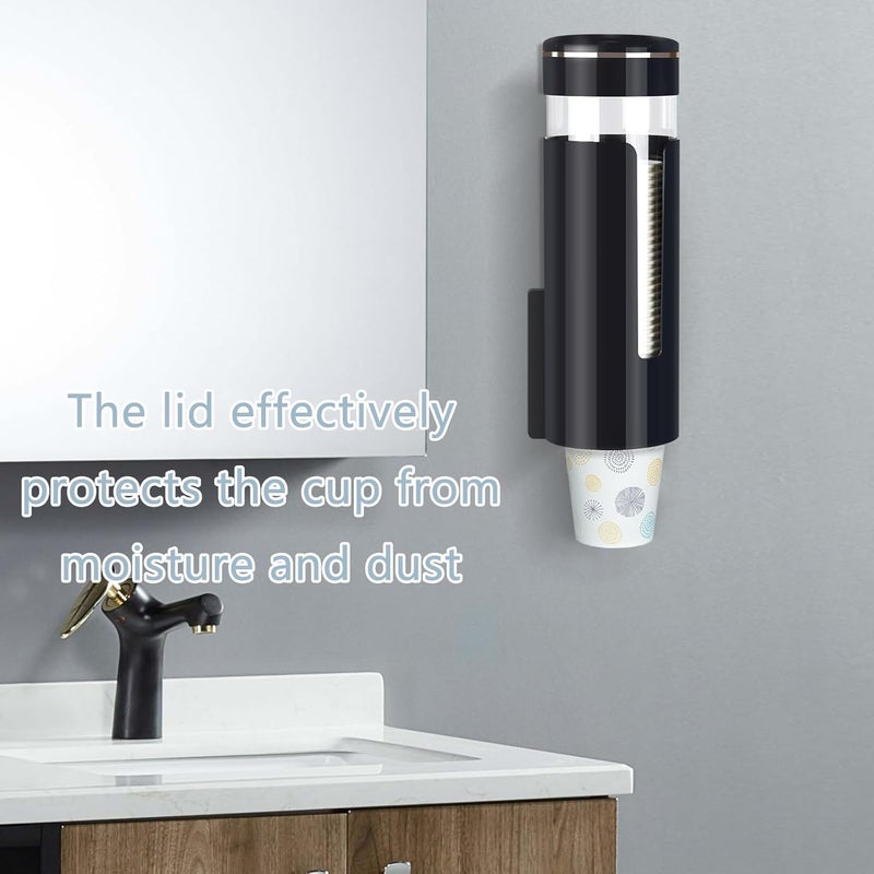 Wall-mounted Cup taker (suitable for 4-7 oz disposable paper/plastic cup) Black, suitable for bathroom, office, pantry, gym - Image 5