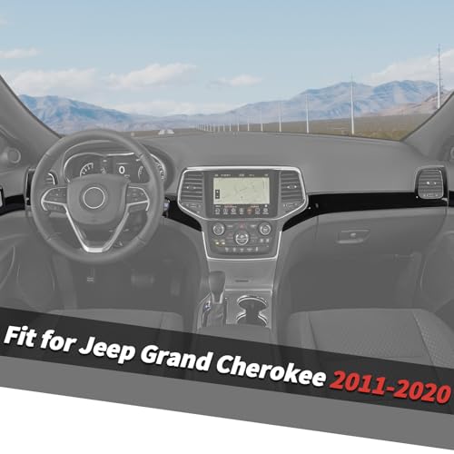 Jimen Fit for Jeep Grand Cherokee 20142020 7PCS Center Console Dash Cover Dashboard Panel Inner Door Handle Trim Black - Image 3