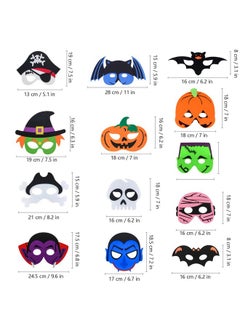 Oziral 13 Packs Felt Masks, Halloween Theme Masks, Kids Costume Masks, Halloween Role-Playing Masks  - Image 3