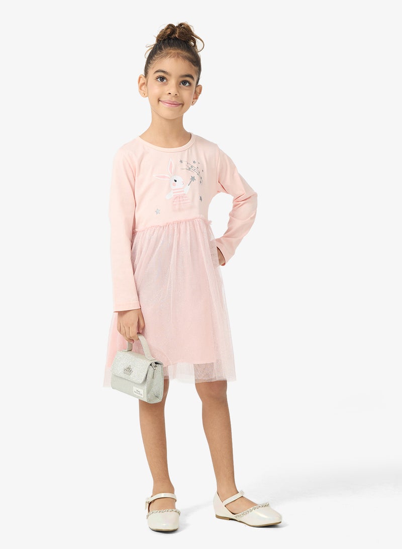 Pinata Pink Printed Tulle Dress - Image 4