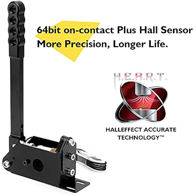 rayihni 64 BIT USB HANDBRAKE WITH CLAMP PC HANDBRAKE FOR SIM RACING GAMES G25 G27 G29 T500 FANATECOSW DIRT RALLY PC WINDOWS (BLACK WITH CLAMP) - Image 3