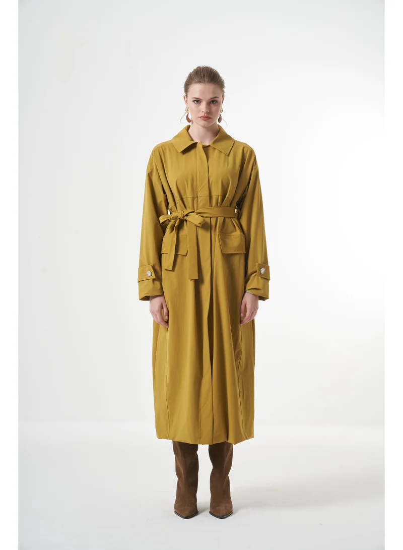 MissWhence  Trench Coat - Yellow for Women | Best Price UAE