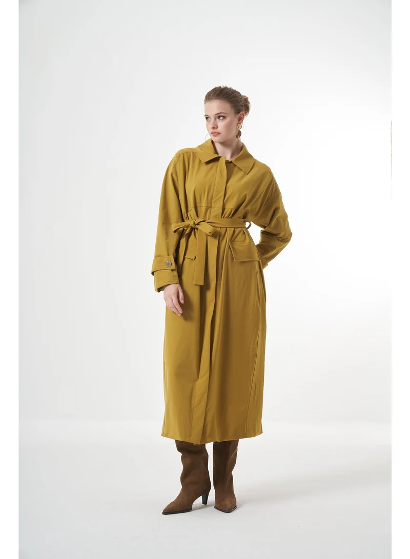 MissWhence  Trench Coat - Yellow for Women | Best Price UAE