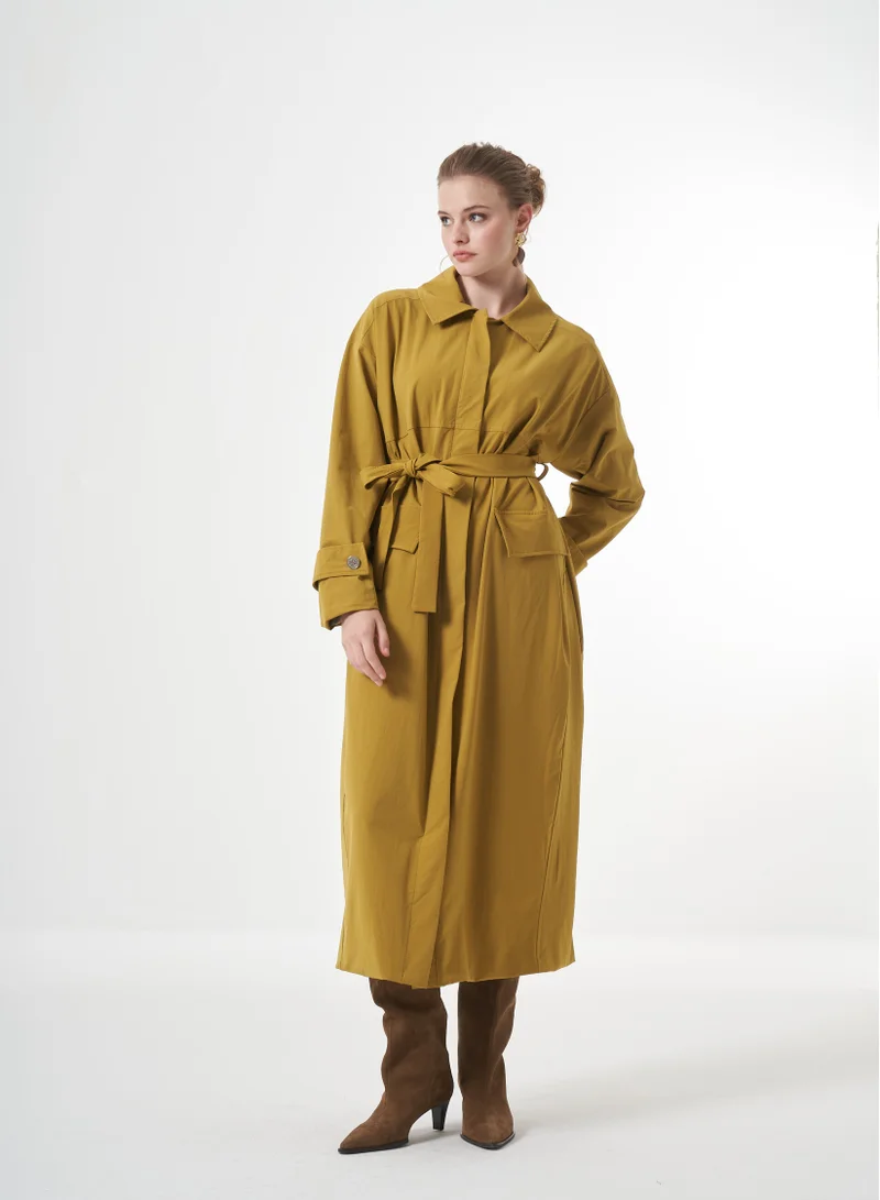 MissWhence  Trench Coat - Yellow for Women | Best Price UAE