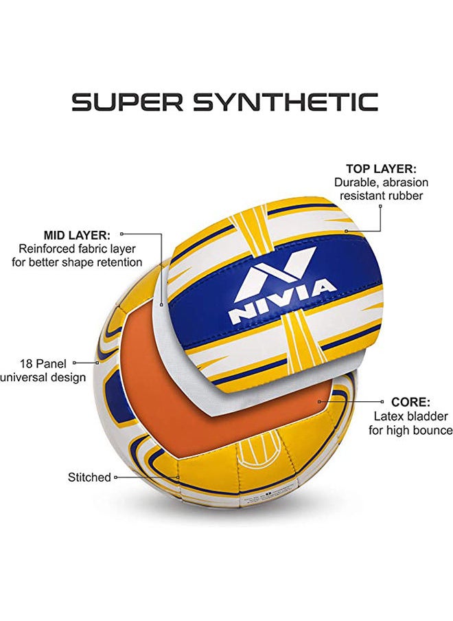 Nivia VB-474 Super Synthetic Volleyball | Size : 4 | 18 Panel | Training | Outdoor Sport | Excellent Resistance  - Image 4