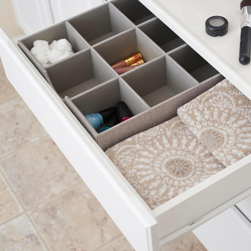 Household Essentials منظم أدراج رمادي 728-1 عميق 9 أقسام لصندوق التخزين 12 بوصة × 3.13 - Image 5
