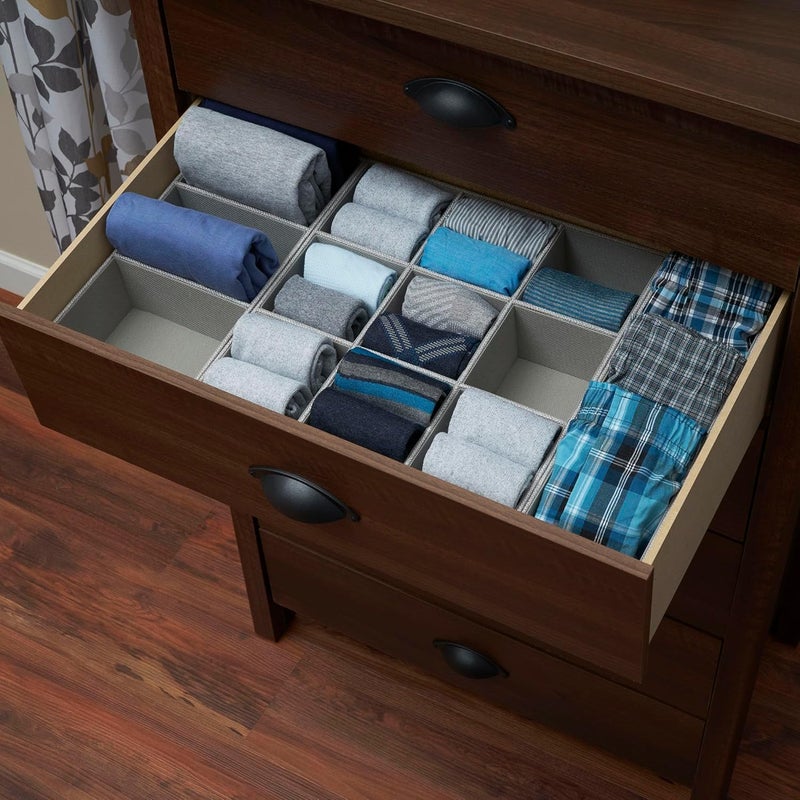 Household Essentials منظم أدراج رمادي 728-1 عميق 9 أقسام لصندوق التخزين 12 بوصة × 3.13 - Image 4