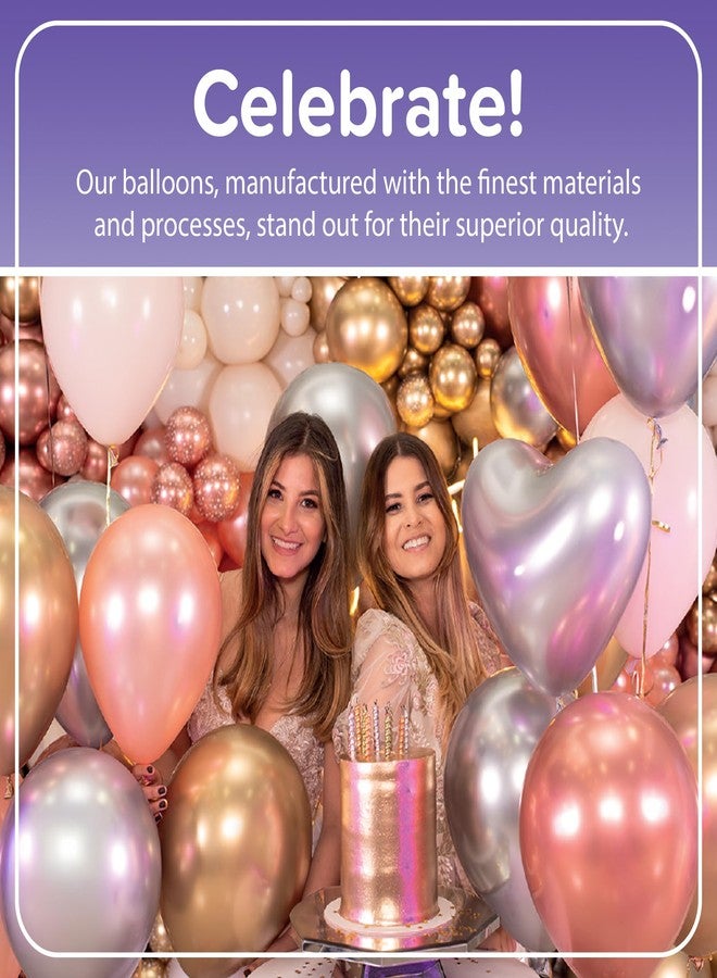 سيمبرتكس بالونات شمبانيا دائرية عاكسة من سيمبرتكس، 5 بوصات، 50 قطعة - بالونات لاتكس لامعة لتزيين حفلات أعياد الميلاد، وحفلات الزفاف، وحفلات التخرج، وحفلات استقبال المولود، والذكرى السنوية، وحفلات توديع العزوبية، والاحتفالات. - Image 4