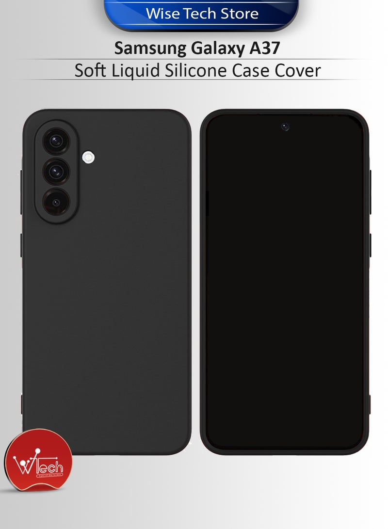 Wtech Samsung Galaxy A37 5G 2025 Soft Liquid Silicone Case Cover (MCRPSN) - Black - Image 1