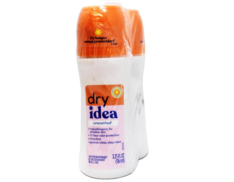 Dry Idea Antiperspirant & Deodorant Roll-On Unscented 3.25 fl oz (Pack of 2) - Image 2