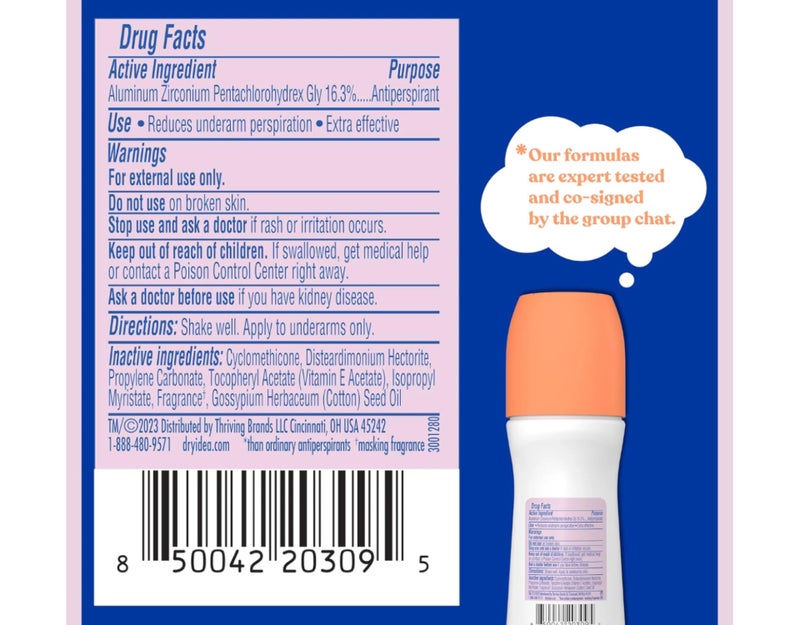 Dry Idea Antiperspirant & Deodorant Roll-On Unscented 3.25 fl oz (Pack of 2) - Image 4