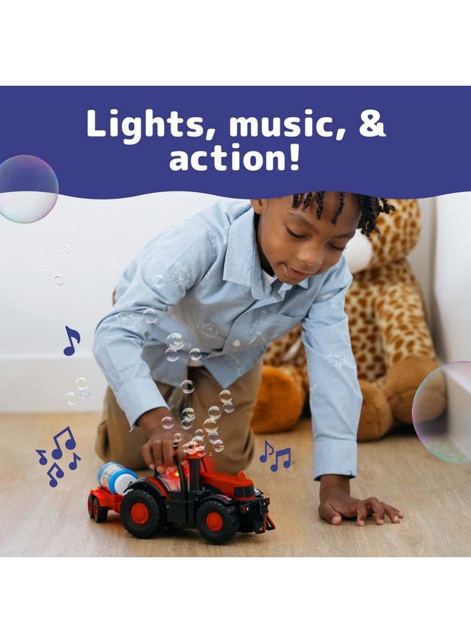 Prextex شاحنة لعبة جرار مزرعة تنفخ الفقاعات مع أضواء وأصوات وحركة للأطفال الصغار، محلول فقاعات متضمن مع جرارات اللعبة، ألعاب جرار للأطفال من عمر سنتين إلى 3 سنوات فما فوق - Image 3