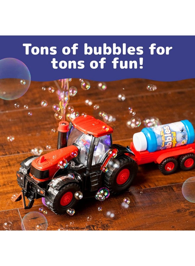 Prextex شاحنة لعبة جرار مزرعة تنفخ الفقاعات مع أضواء وأصوات وحركة للأطفال الصغار، محلول فقاعات متضمن مع جرارات اللعبة، ألعاب جرار للأطفال من عمر سنتين إلى 3 سنوات فما فوق - Image 5