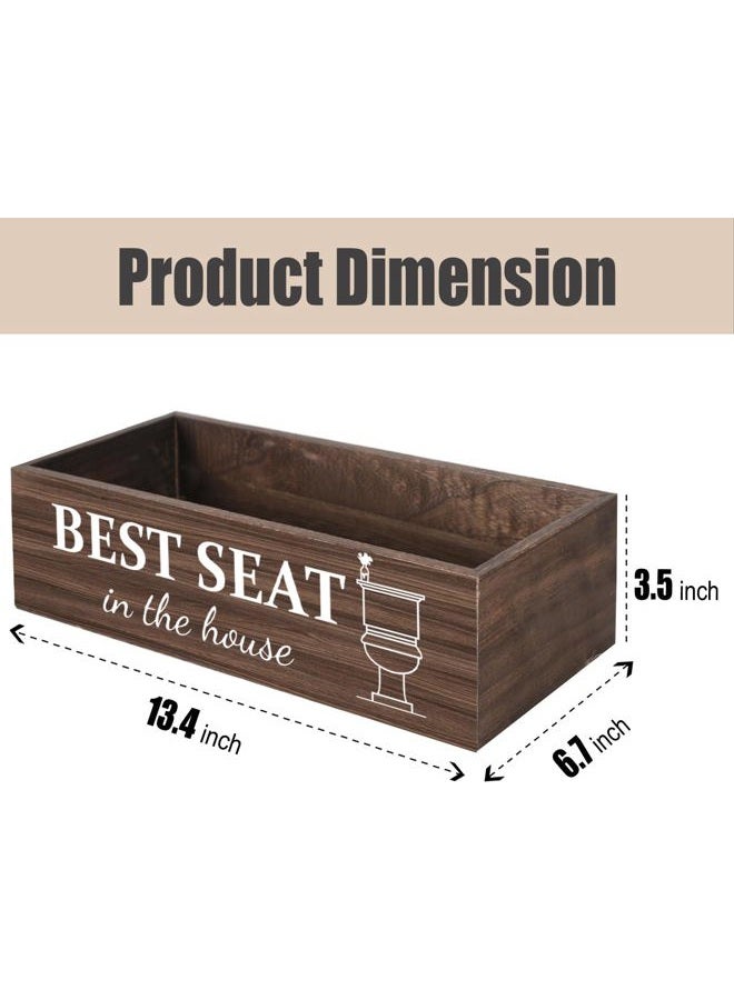 CuffUp Bathroom Decor Box, Toilet Paper Basket 2 Sides Signs Farmhouse Bathroom Toilet Basket Tank Topper Rustic Farmhouse Home Decor for Livingroom Kitchen（One Dark Brown Box） - Image 4