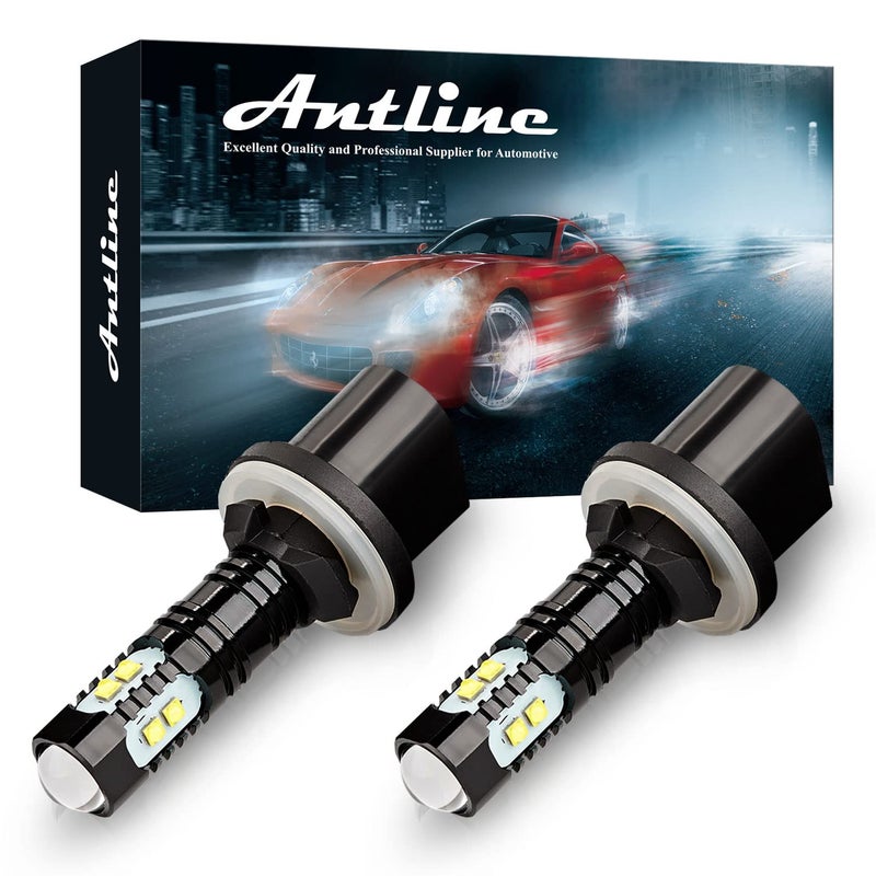 Antline Extremely Bright 50W High Power 880 890 892 893 899 LED Fog Light Bulbs Xenon White for DRL or Fog Lights Packs of 2