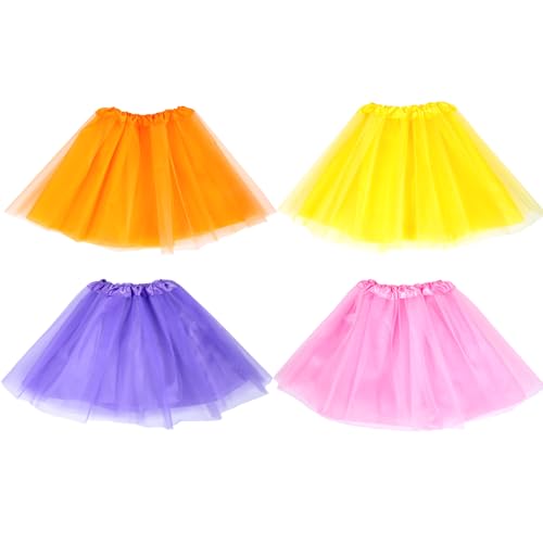 Koogel 4PCS Multicolor Tutu Skirts for Toddler Girls, 3-Layer Ballet Tutu Dress Up Game Birthday Party Costume - Image 1