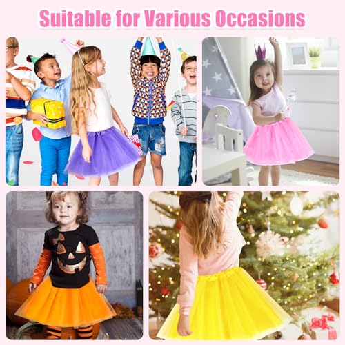 Koogel 4PCS Multicolor Tutu Skirts for Toddler Girls, 3-Layer Ballet Tutu Dress Up Game Birthday Party Costume - Image 5