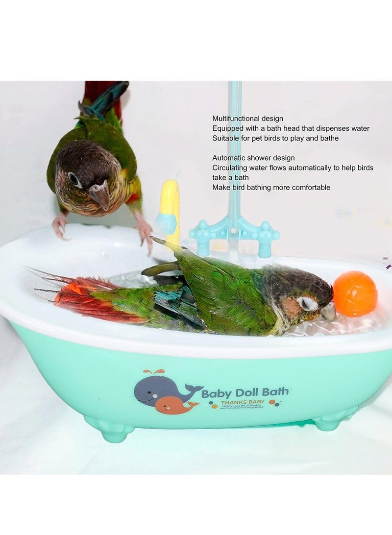 Automatic Bird Bathtub Pool with Fountain for Parakeets and Canaries Indoor Shower Bathing Tub and Bird Feeder Toys - Image 3